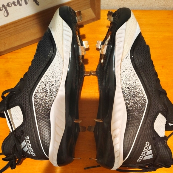 Adidas Black and White Sports Cleats - Picture 3 of 8